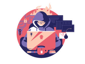 Hacker in shadowing
